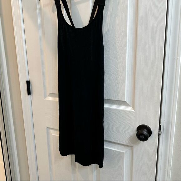 Urban Outfitters Silence + Noise Plain Black Cross Back Pinafore Mini Dress sz S - Picture 2 of 9